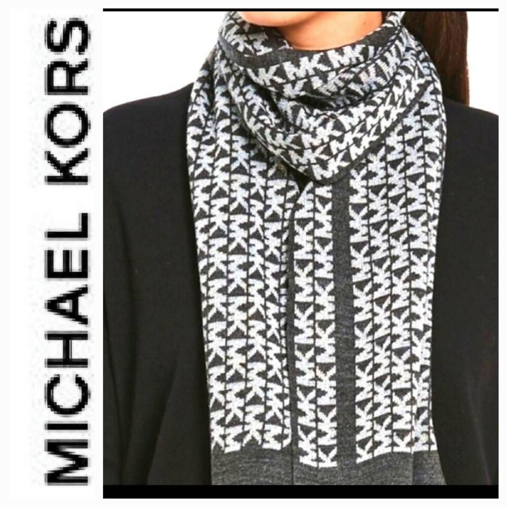Michael Kors Logo Scarf- Two Toned  Grey‎